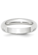 exquisite half round solid white gold baby ring